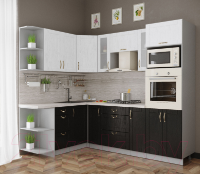 Готовая кухня Интерлиния Мила Крафт 1.68x2.4 левая