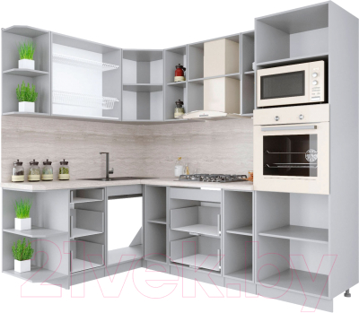 Готовая кухня Интерлиния Мила Крафт 1.68x2.4 левая