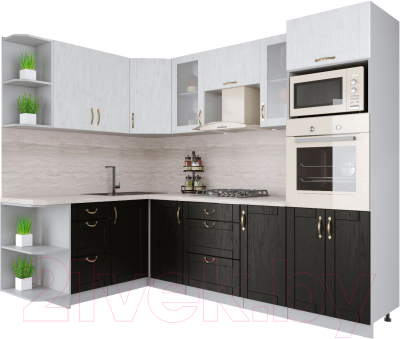 Готовая кухня Интерлиния Мила Крафт 1.68x2.6 левая - фото