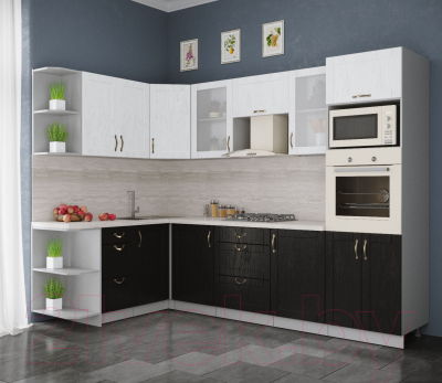 Готовая кухня Интерлиния Мила Крафт 1.68x2.8 левая