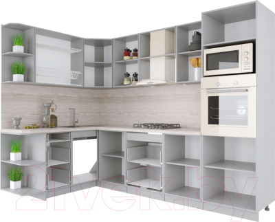 Готовая кухня Интерлиния Мила Крафт 1.68x2.8 левая