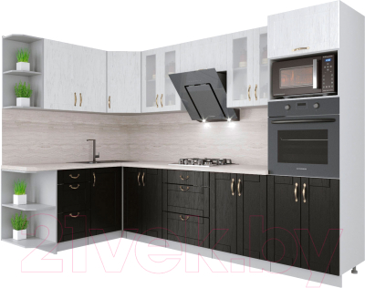 Готовая кухня Интерлиния Мила Крафт 1.68x3.0 левая - фото