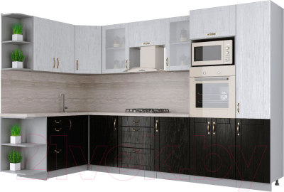 Готовая кухня Интерлиния Мила Крафт 1.68x3.2 левая - фото