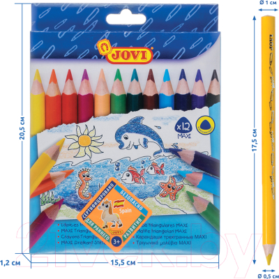 Набор цветных карандашей Jovi Maxi / с