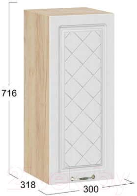 Шкаф навесной для кухни ТриЯ Бьянка 1В3 (дуб крафт золотой/дуб белый)