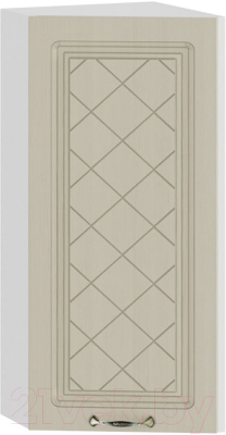 Шкаф навесной для кухни ТриЯ Бьянка 1В3Т (белый/дуб ваниль) - фото