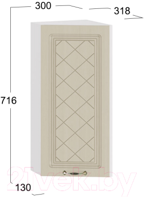 Шкаф навесной для кухни ТриЯ Бьянка 1В3Т (белый/дуб ваниль)