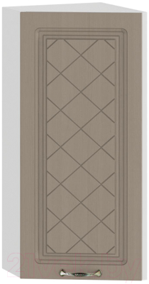 Шкаф навесной для кухни ТриЯ Бьянка 1В3Т (белый/дуб кофе) - фото