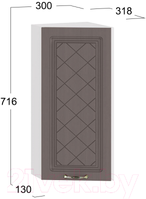 Шкаф навесной для кухни ТриЯ Бьянка 1В3Т (белый/дуб серый)