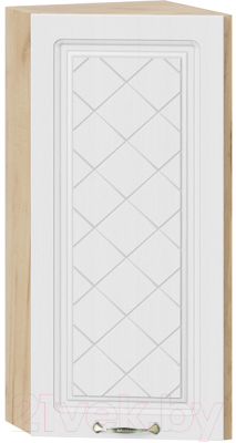 Шкаф навесной для кухни ТриЯ Бьянка 1В3Т (дуб крафт золотой/дуб белый) - фото