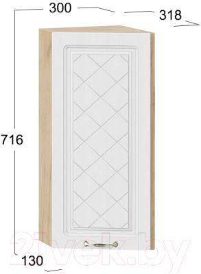 Шкаф навесной для кухни ТриЯ Бьянка 1В3Т (дуб крафт золотой/дуб белый)