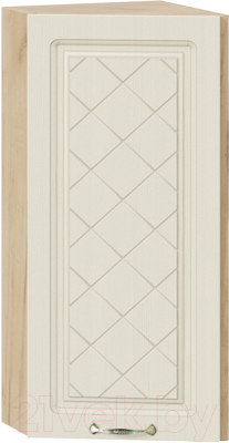 Шкаф навесной для кухни ТриЯ Бьянка 1В3Т (дуб крафт золотой/дуб ваниль) - фото