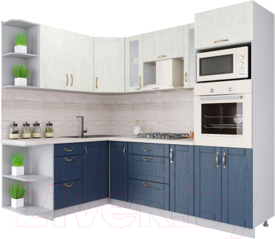 Готовая кухня Интерлиния Мила Крафт 1.68x2.4 левая - фото