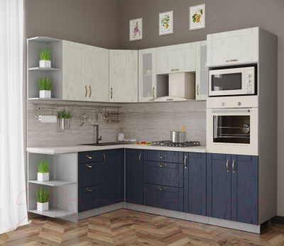 Готовая кухня Интерлиния Мила Крафт 1.68x2.4 левая
