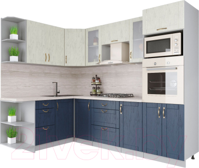 Готовая кухня Интерлиния Мила Крафт 1.68x2.6 левая - фото