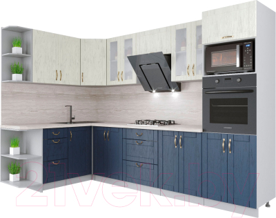 Готовая кухня Интерлиния Мила Крафт 1.68x3.0 левая - фото