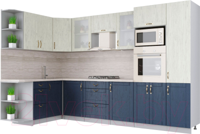 Готовая кухня Интерлиния Мила Крафт 1.68x3.2 левая - фото