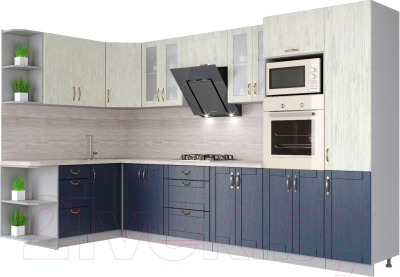 Готовая кухня Интерлиния Мила Крафт 1.68x3.4 левая - фото