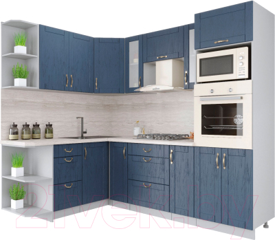 Готовая кухня Интерлиния Мила Крафт 1.68x2.4 левая - фото