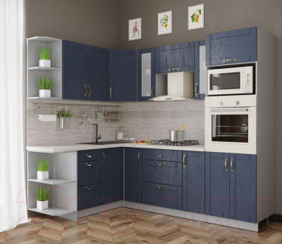 Готовая кухня Интерлиния Мила Крафт 1.68x2.4 левая