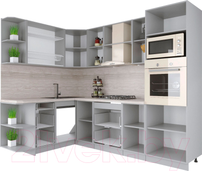 Готовая кухня Интерлиния Мила Крафт 1.68x2.6 левая