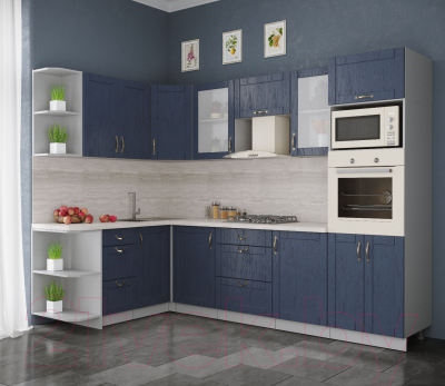 Готовая кухня Интерлиния Мила Крафт 1.68x2.8 левая