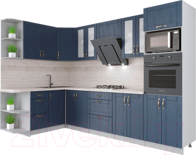 Готовая кухня Интерлиния Мила Крафт 1.68x3.0 левая - фото