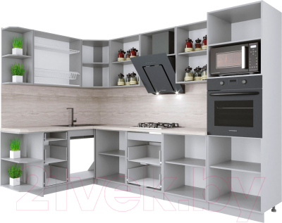 Готовая кухня Интерлиния Мила Крафт 1.68x3.0 левая