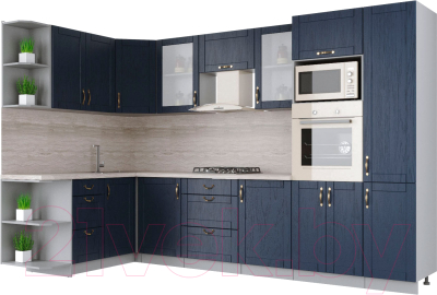 Готовая кухня Интерлиния Мила Крафт 1.68x3.2 левая - фото