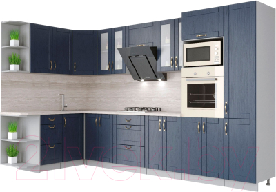 Готовая кухня Интерлиния Мила Крафт 1.68x3.4 левая - фото