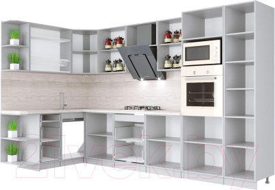 Готовая кухня Интерлиния Мила Крафт 1.68x3.4 левая