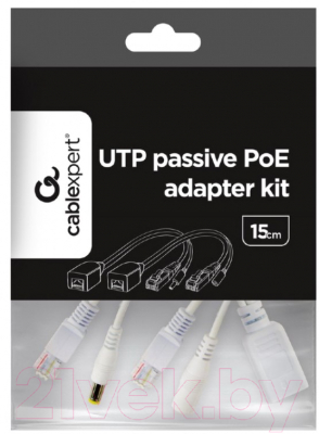 Адаптер Gembird PP12-POE-0.15M-W