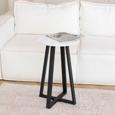 Журнальный столик Millwood Лофт CT-4 Л (дуб белый Craft/металл черный)