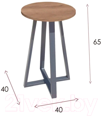 Журнальный столик Millwood Лофт CT-4 Л (дуб табачный Craft/металл черный)