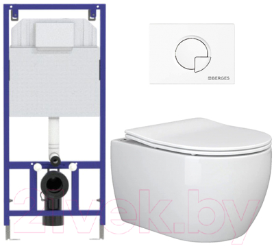 Унитаз подвесной с инсталляцией Ceramica Nova Rimless CN3001 + 040000 + R1 040021 - фото