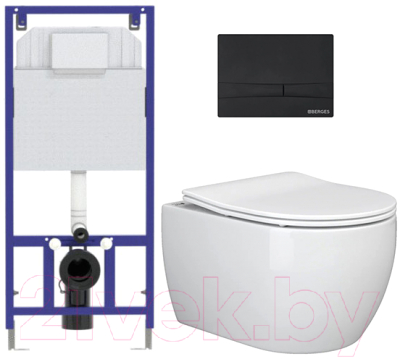 Унитаз подвесной с инсталляцией Ceramica Nova Rimless CN3001 + 040000 + F5 040055 - фото