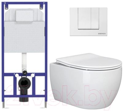 Унитаз подвесной с инсталляцией Ceramica Nova Rimless CN3001 + 040000 + S1 040041 - фото