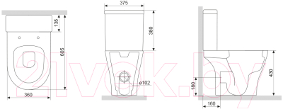 Унитаз напольный Damixa Sirius DX86C8600SC