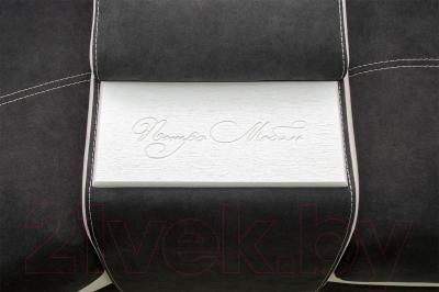 Диван угловой Петрамебель Марсель левый (искусственная замша темно-серый/велюр белый)