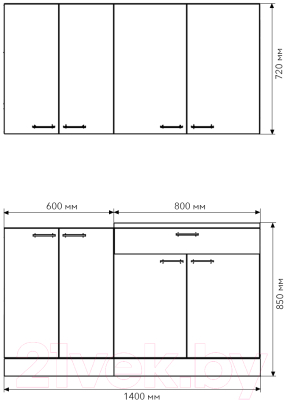 Кухонный гарнитур Агута Альфа 1.4