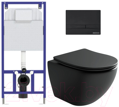 Унитаз подвесной с инсталляцией Ceramica Nova Rimless CN4002MB + 040000 + F5 040055 - фото