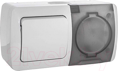 Блок выключатель+розетка El-Bi Eva / 554-011500-920 - фото