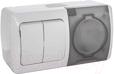 Блок выключатель+розетка El-Bi Eva / 554-011500-922 - фото