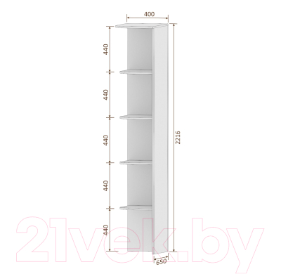 Угловое окончание для шкафа Кортекс-мебель Сенатор КМ32 (дуб монтерей)