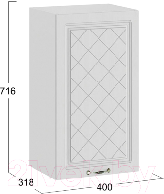 Шкаф навесной для кухни ТриЯ Бьянка 1В4 (белый/дуб белый)