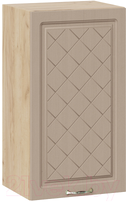 Шкаф навесной для кухни ТриЯ Бьянка 1В4 (дуб крафт золотой/дуб кофе) - фото