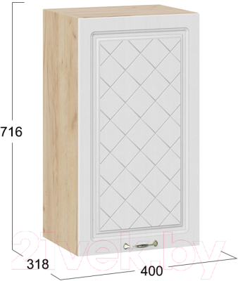 Шкаф навесной для кухни ТриЯ Бьянка 1В4 (дуб крафт золотой/дуб белый)