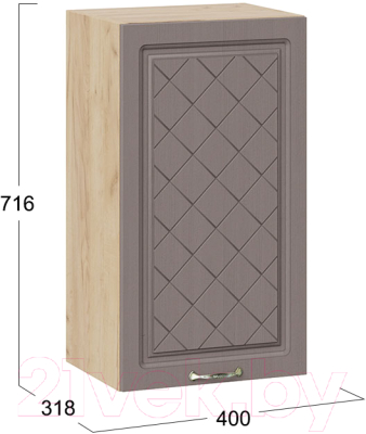 Шкаф навесной для кухни ТриЯ Бьянка 1В4 (дуб крафт золотой/дуб серый)