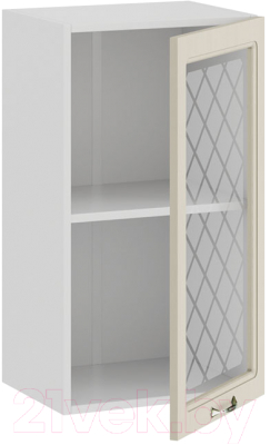 Шкаф навесной для кухни ТриЯ Бьянка 1В4С (белый/дуб ваниль)