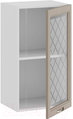 Шкаф навесной для кухни ТриЯ Бьянка 1В4С (белый/дуб кофе)